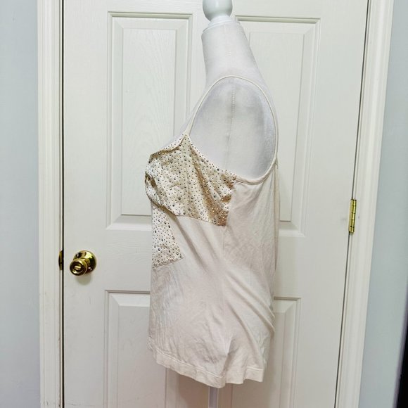 ST. JOHN EMBELLISHED BOW IVORY CAMISOLE TANK TOP SZ 12 RETAIL $495 - Picture 5 of 8